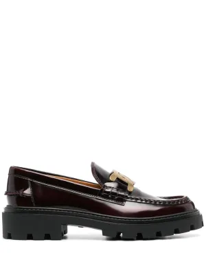55 LOGO PLAQUE LEATHER LOAFERS