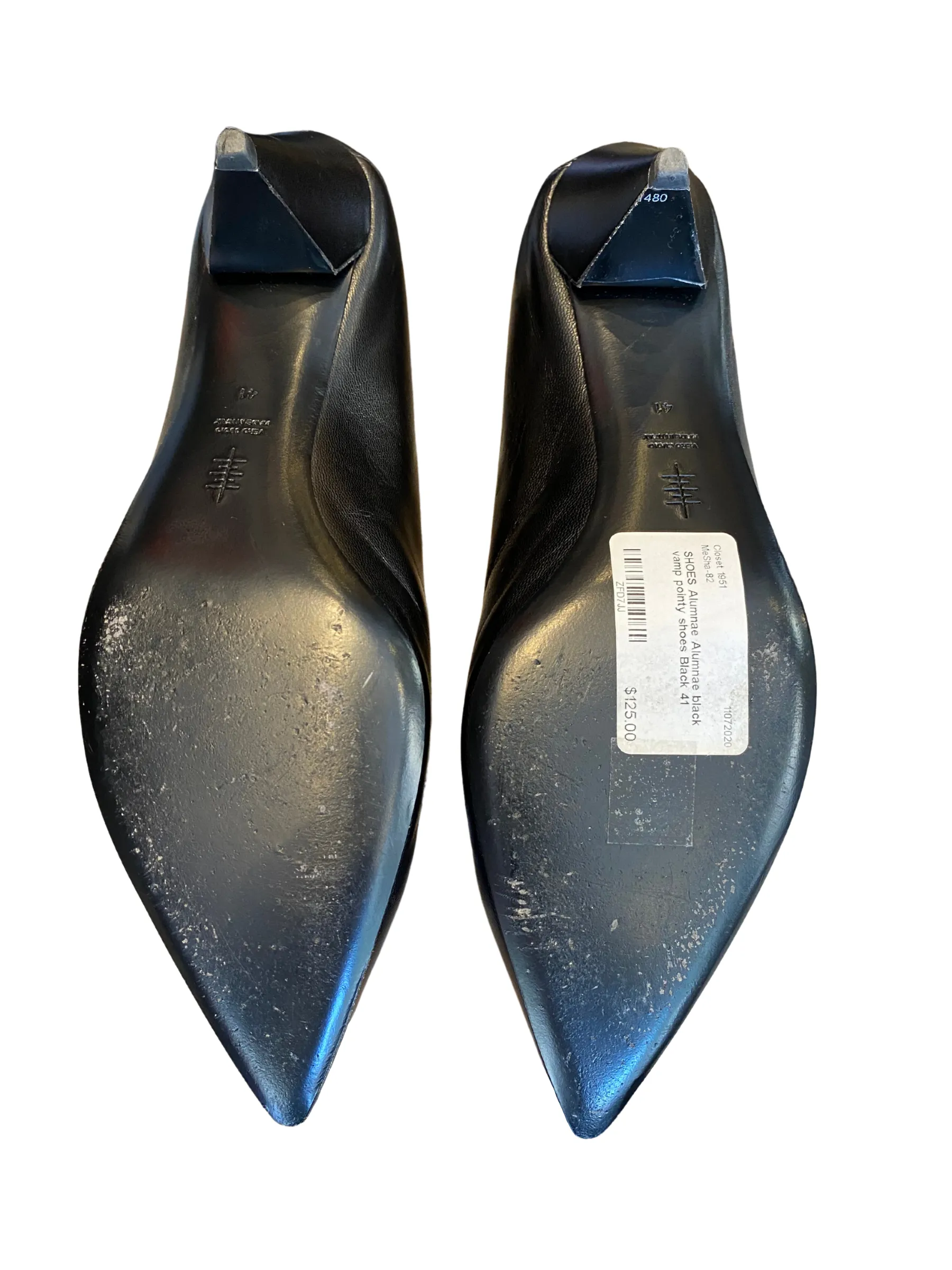 Alumnae Black Vamp Pointy Heels |US10|IT41|