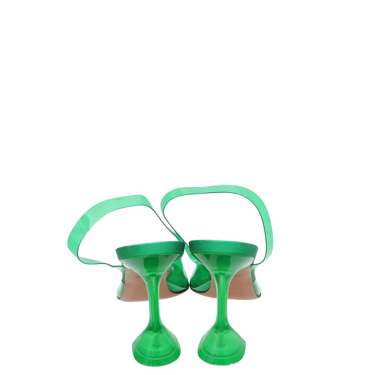 Amina Muaddi Green PVC Crystal Begum Slingback Pumps 40
