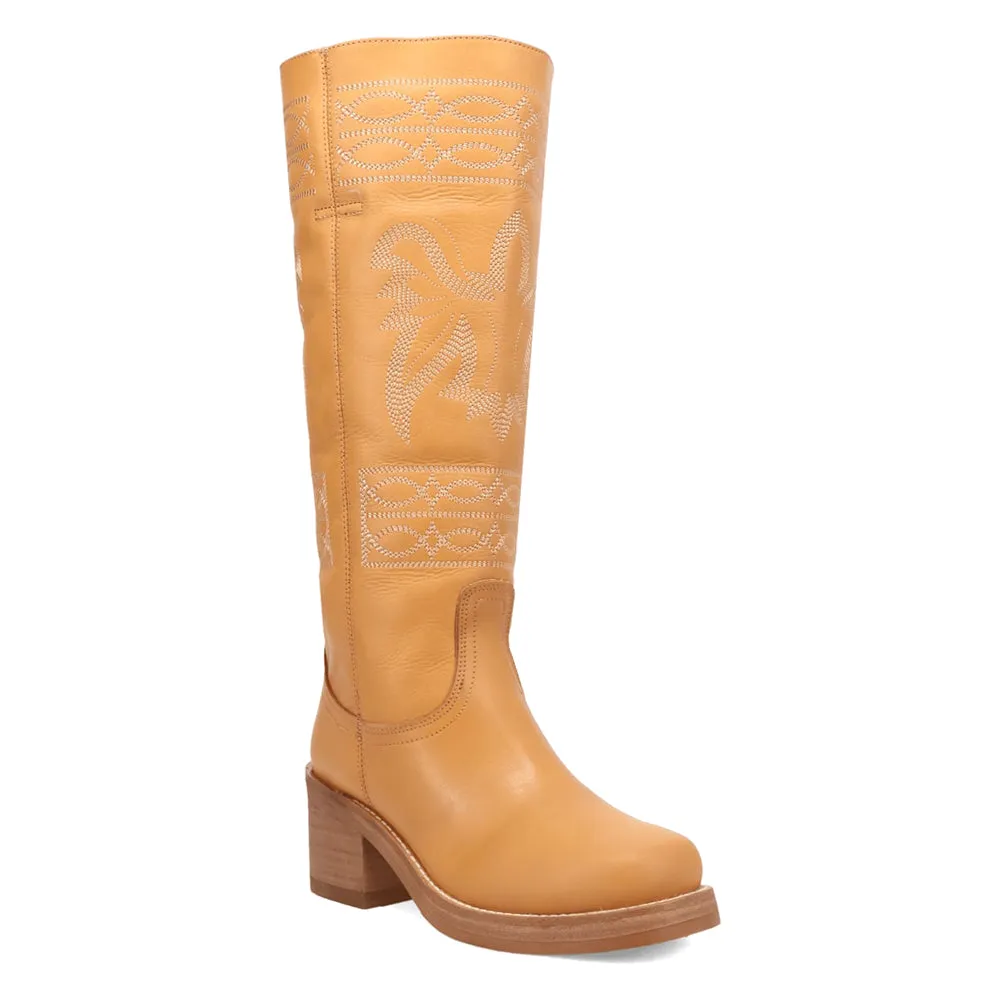 Avalon Embroidered Round Toe Pull On Cowboy Boots
