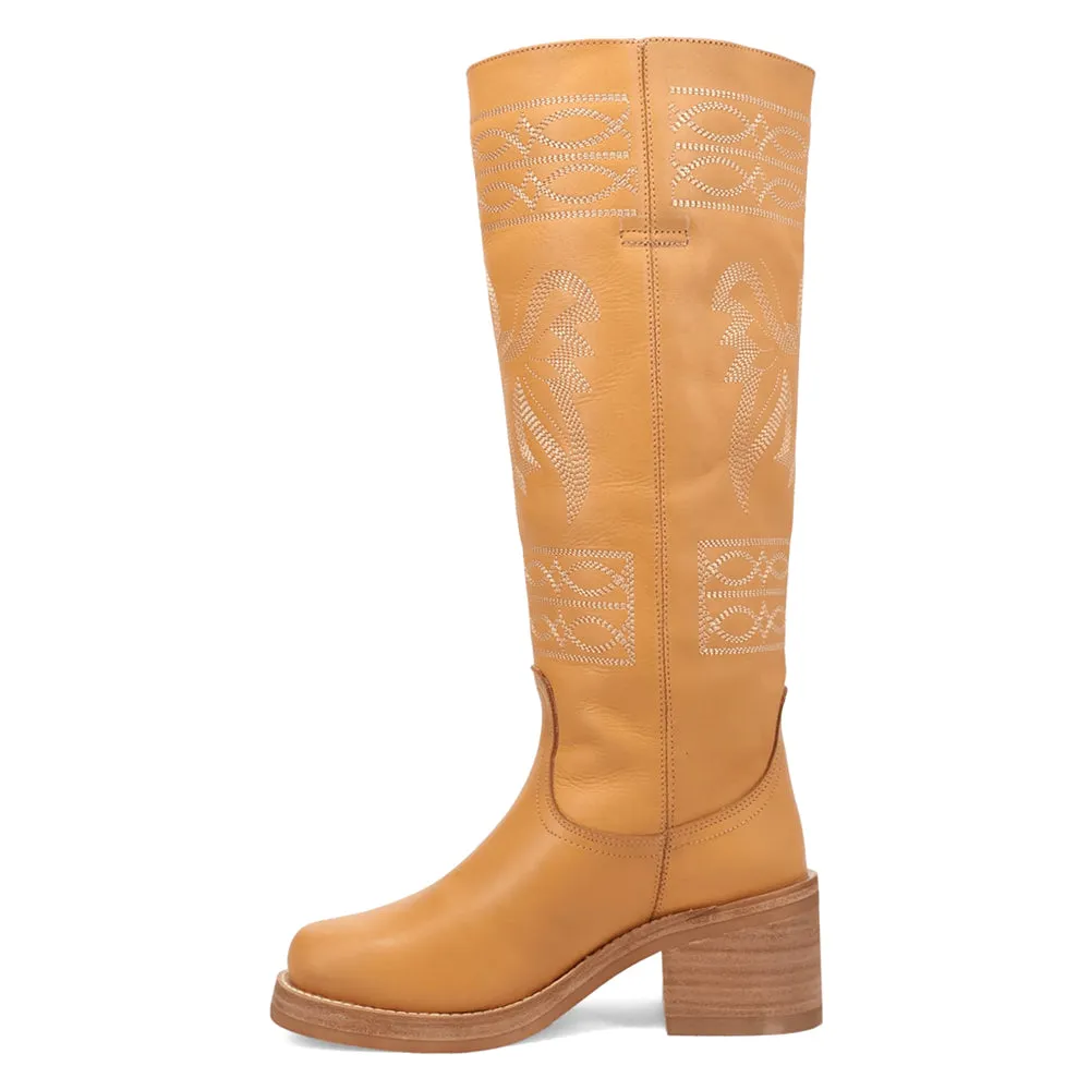Avalon Embroidered Round Toe Pull On Cowboy Boots
