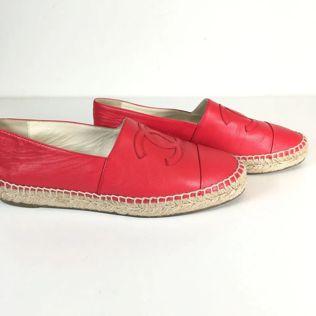 Chanel Red Espadrilles