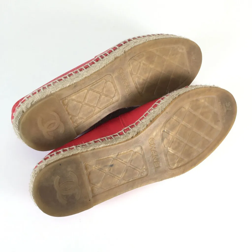 Chanel Red Espadrilles