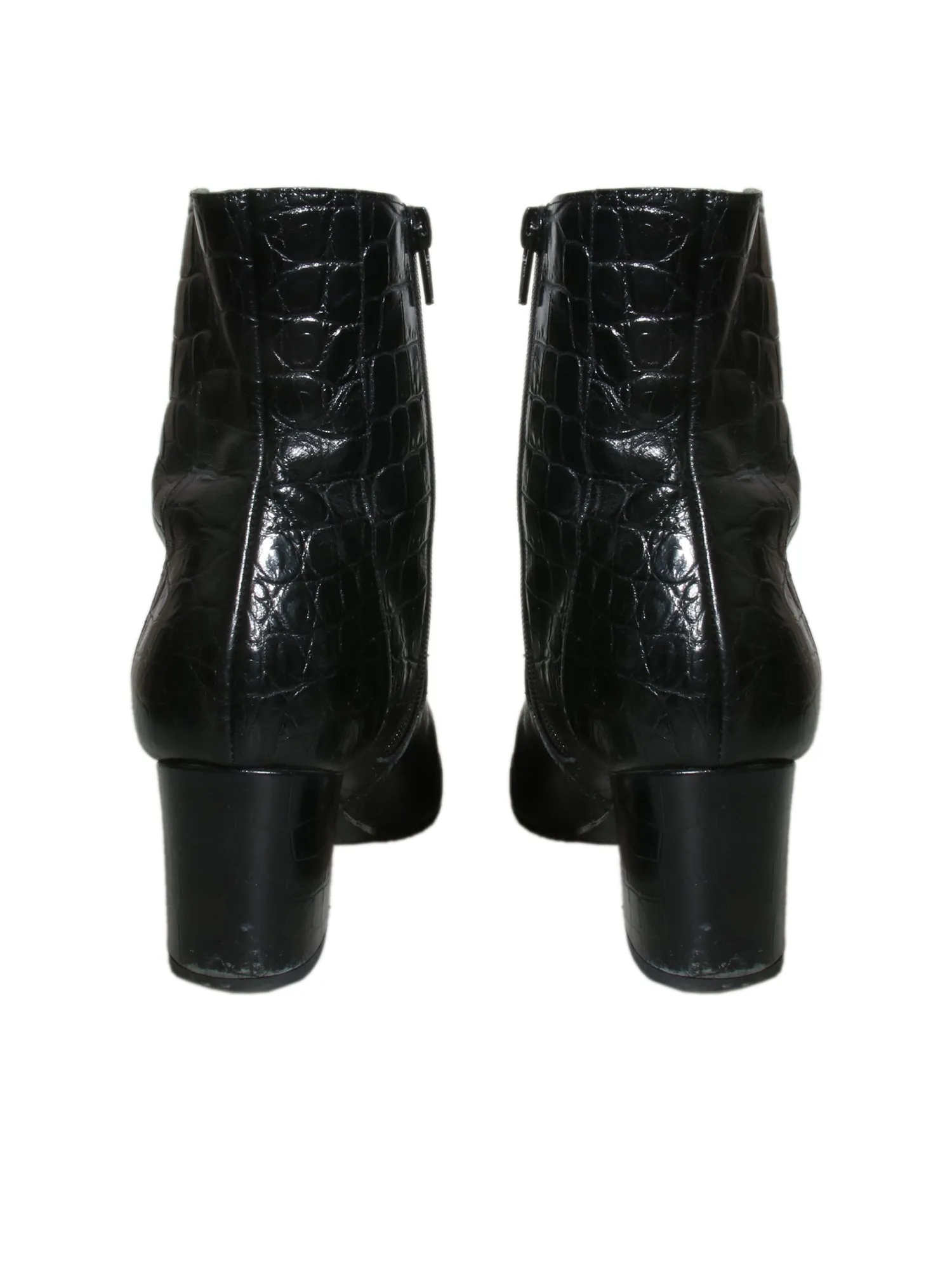 Embossed Leather Booties
