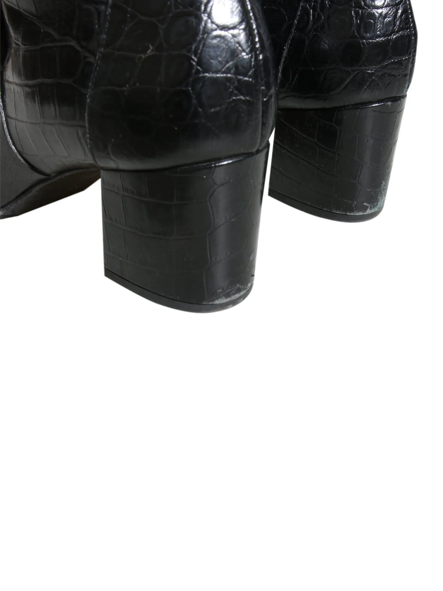 Embossed Leather Booties