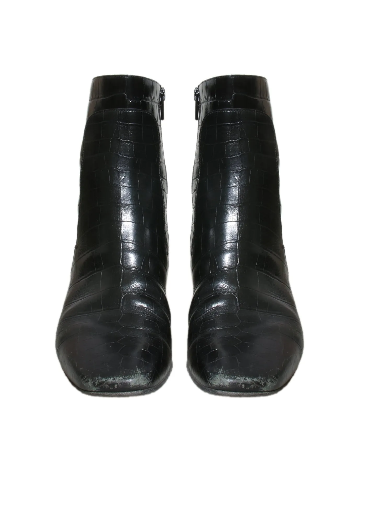 Embossed Leather Booties
