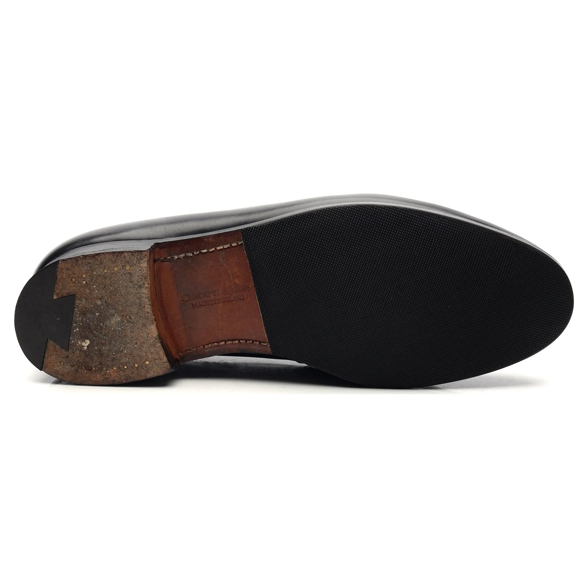 'Langham' Black Leather Tassel Loafers UK 7 EX