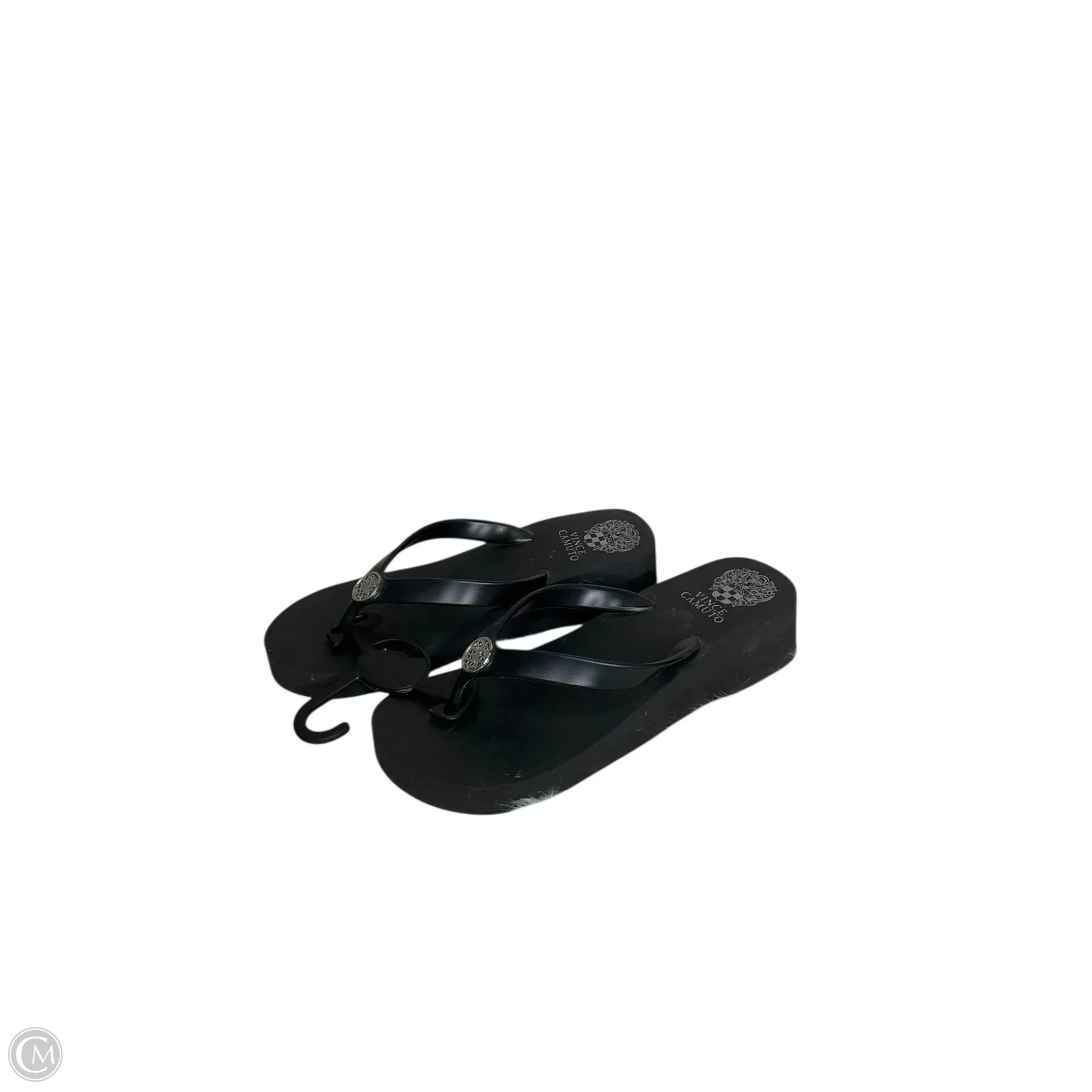 Sandals Flip Flops By Vince Camuto In Black, Size: 6.5