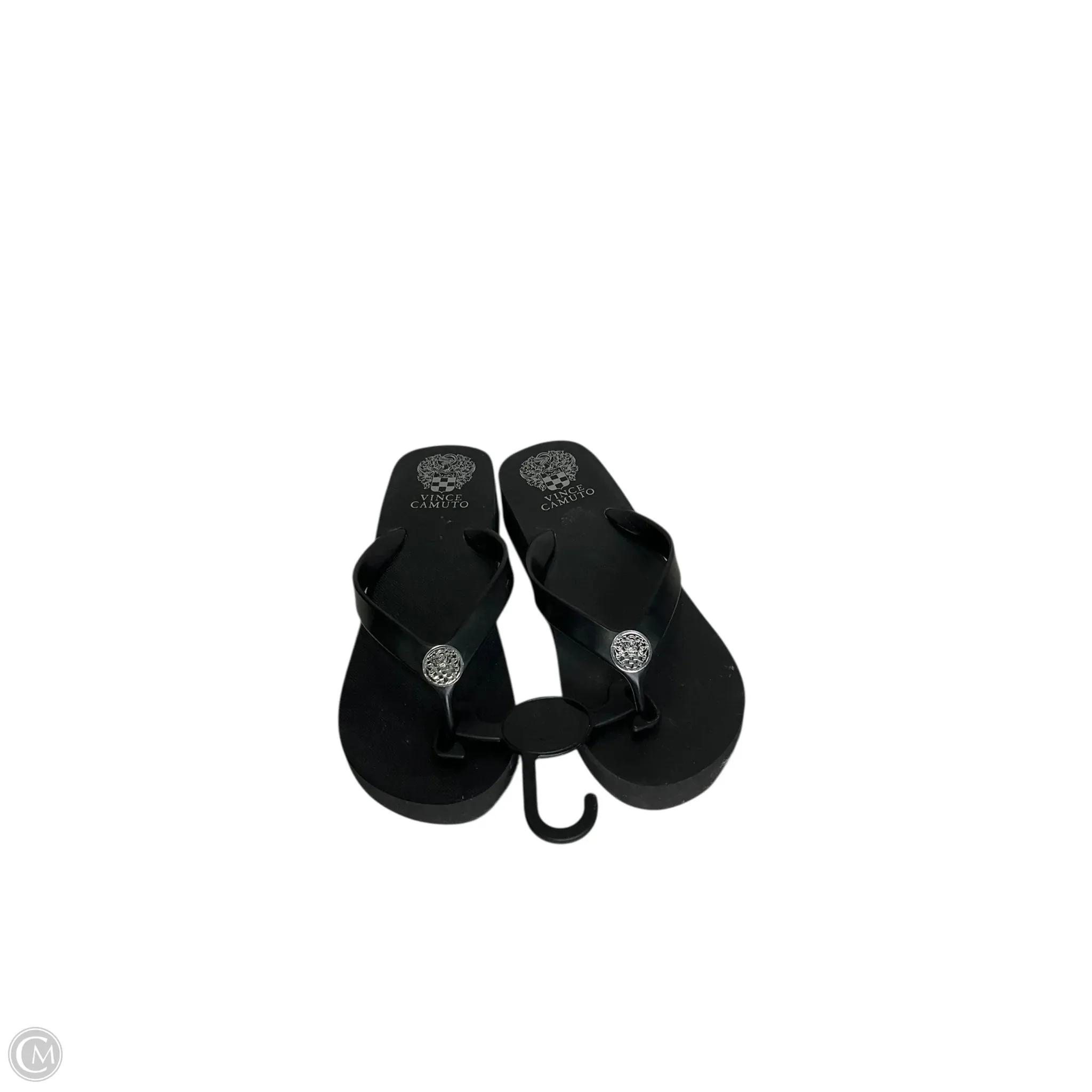 Sandals Flip Flops By Vince Camuto In Black, Size: 6.5