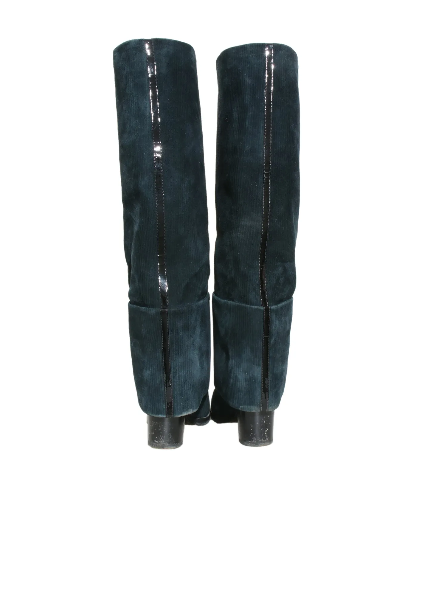 Suede Round Toe Knee-High Boots